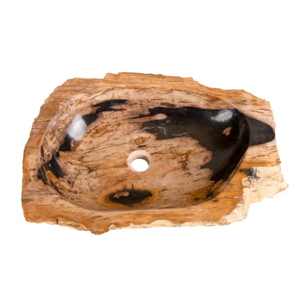 Umyvadlo ze zkamenělého dřeva